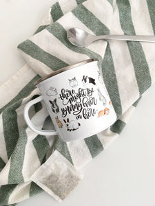 There Might Be Bunny Hair In Here Metal Camp Mug