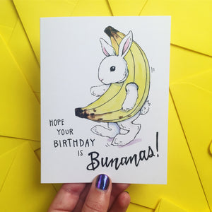 Bunanas Bunny Happy Birthday Banana Rabbit Card