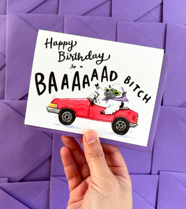 Happy Birthday To A Baaad Bitch Sheep Card