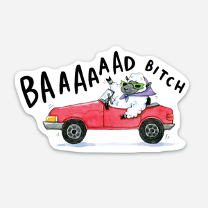 Bad Bitch Sheep Vinyl Die Cut Weatherproof Sticker