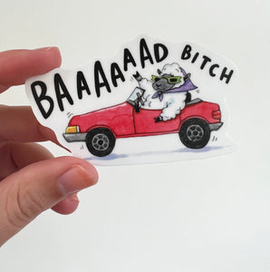 Bad Bitch Sheep Vinyl Die Cut Weatherproof Sticker