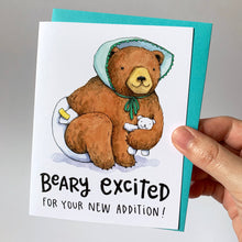 Load image into Gallery viewer, Beary Excited For Your New Addition Baby Card
