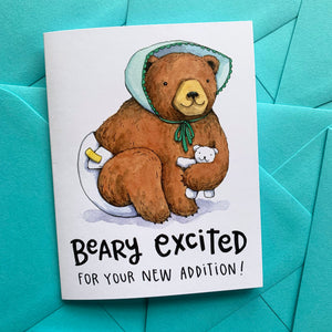 Beary Excited For Your New Addition Baby Card
