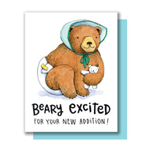 Load image into Gallery viewer, Beary Excited For Your New Addition Baby Card
