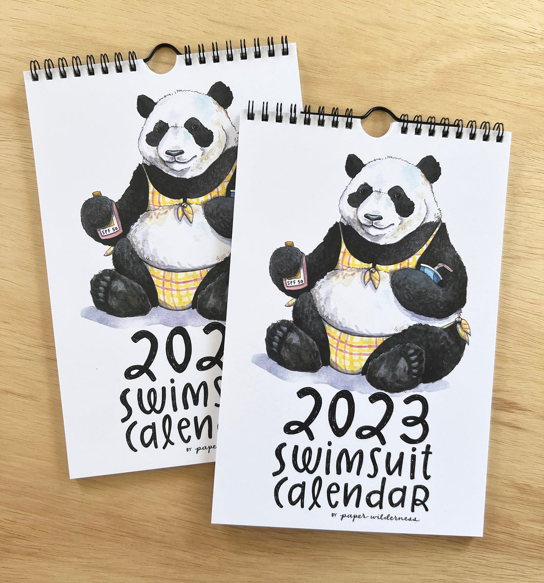 IMPERFECT/SECONDS QUALITY 2023 Swimsuit Animals Watercolor Wall Calendar