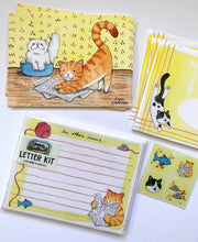 Load image into Gallery viewer, Cat Letter Writing Kit Stationery Set Snail Mail Kit
