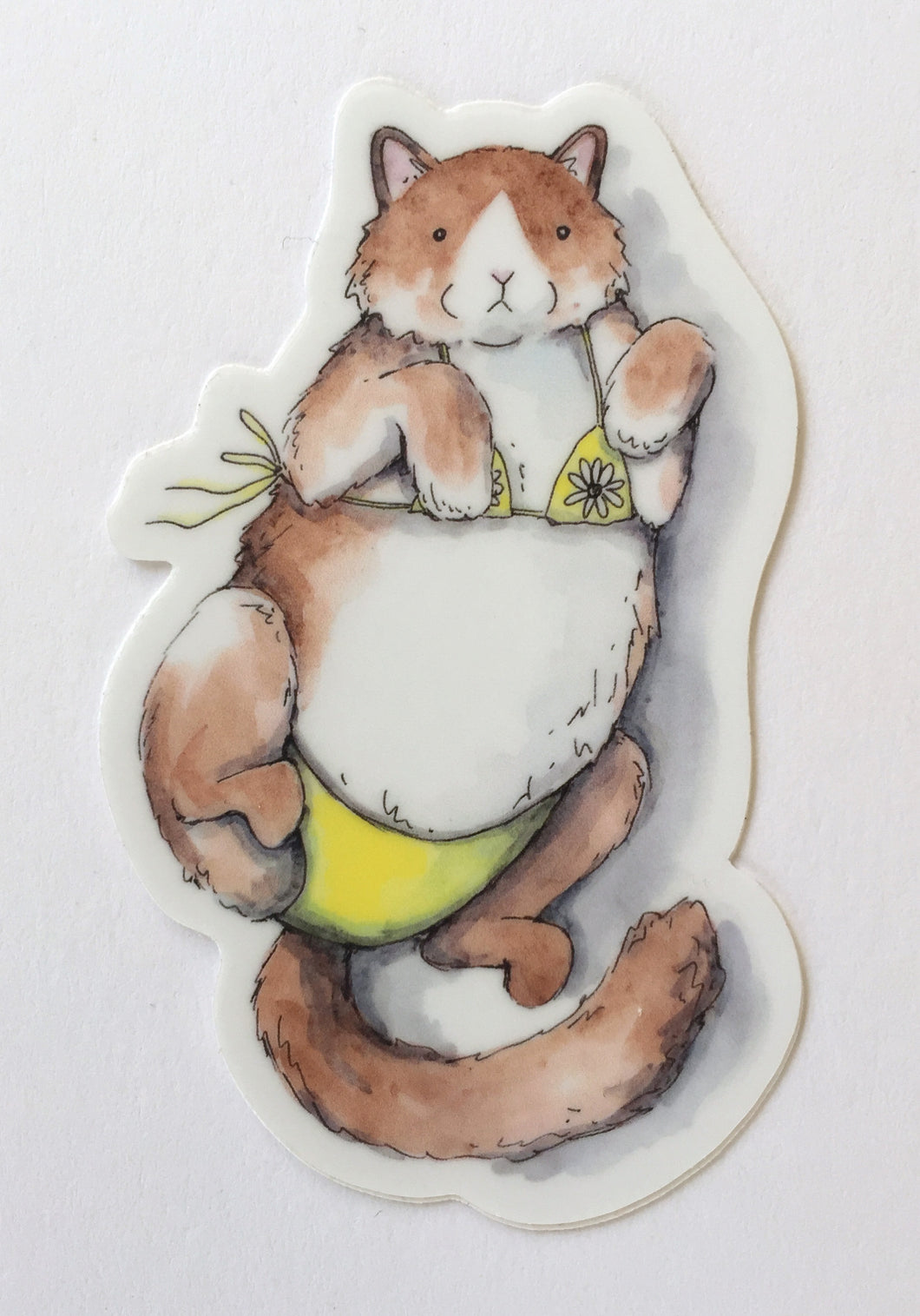 Cat Swimsuit Vinyl Die Cut Weatherproof Sticker
