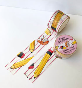 Corgis and Pencils 30mm Washi Tape