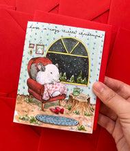 Load image into Gallery viewer, Cozy Little Christmas Chinchilla Holiday Christmas Card

