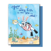 Load image into Gallery viewer, Only Fish In The Sea Scuba Bunny Love Card
