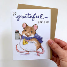 Load image into Gallery viewer, So Grateful For You Cute Mouse Punny Thank You Card
