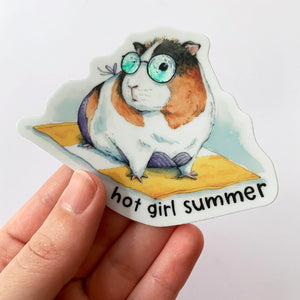 Hot Girl Summer Guinea Pig Holographic Vinyl Sticker