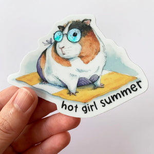 Hot Girl Summer Guinea Pig Holographic Vinyl Sticker