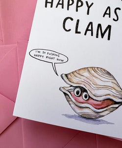 Happy As A Clam Friendship Love Card