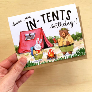 Have An In-Tents Birthday Camping Happy Birthday Card