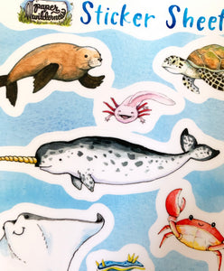 Ocean Animals Sticker Sheet