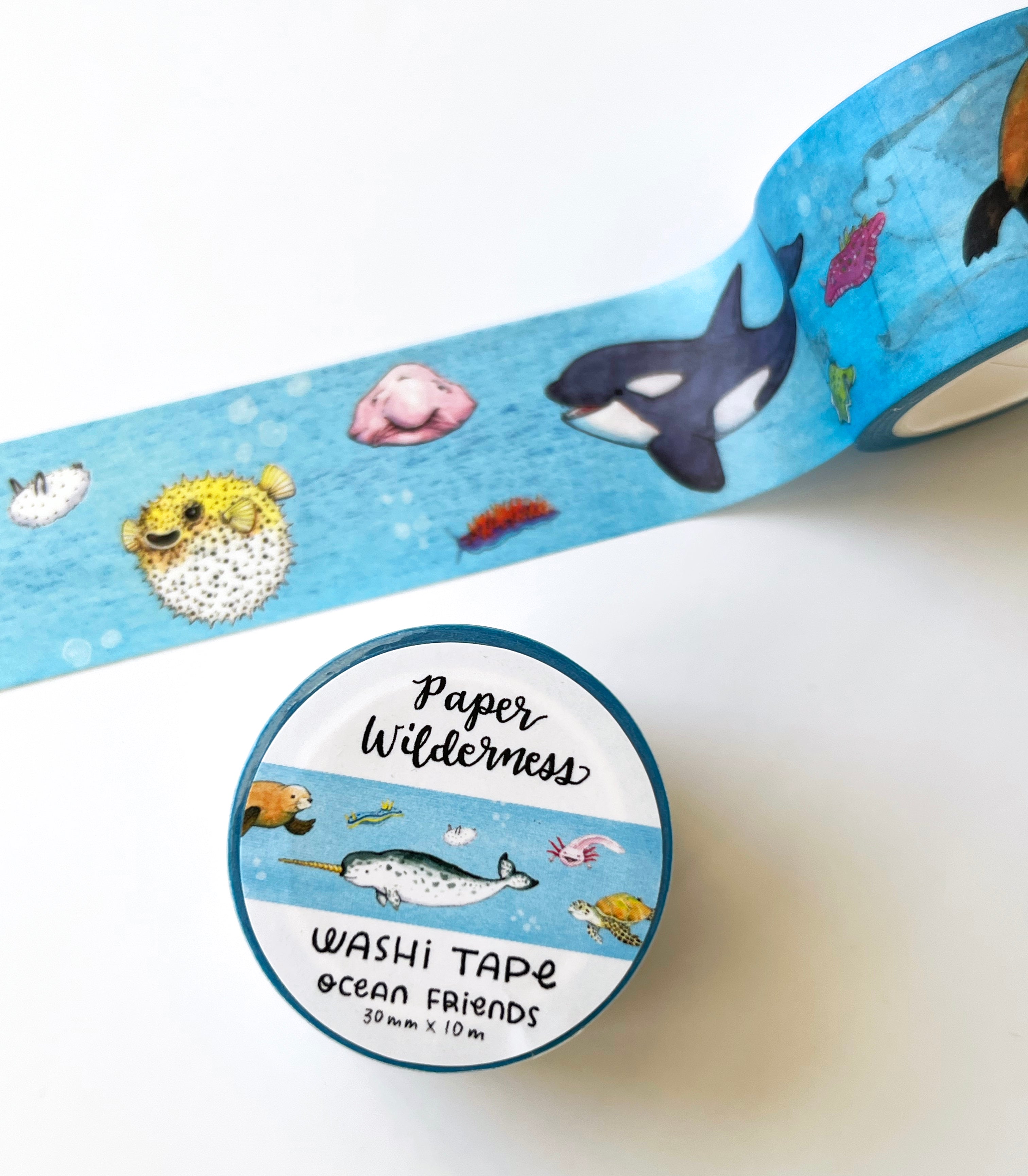 Wild Whimsy Woolies - Sea Bunnies Washi Tape - Decorative Tape - Ocean Life  