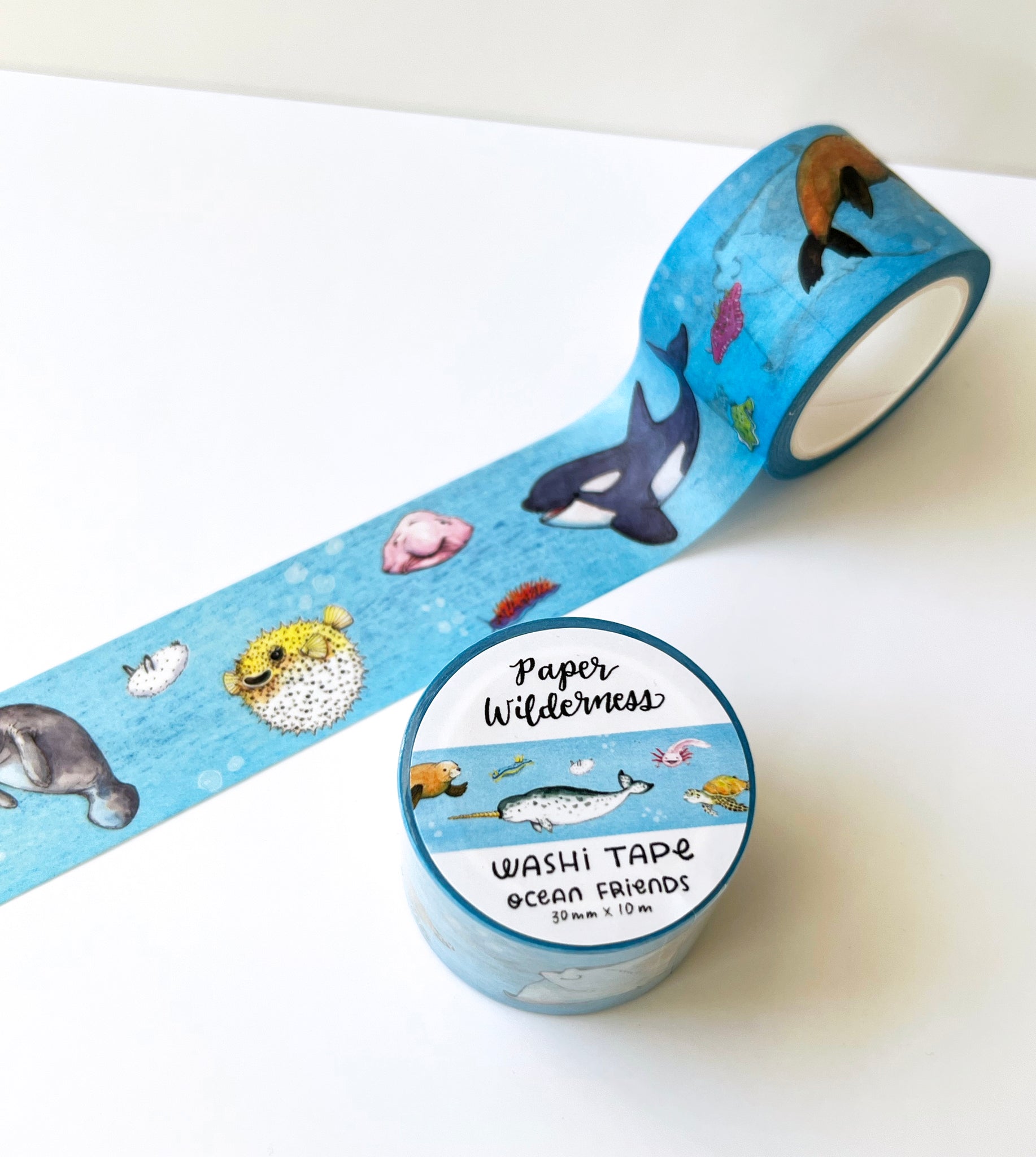 15mm x 10m Washi Tape - Ocean Blue Seashells