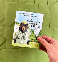 Load image into Gallery viewer, Park Ranger Bear Dad Father&#39;s Day Card
