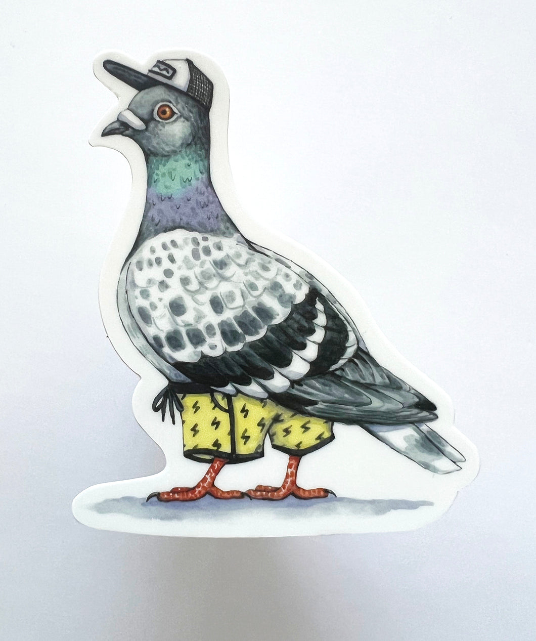 Pigeon in Swimsuit Vinyl Die Cut Weatherproof Sticker