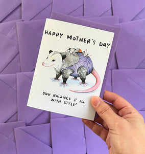 Possum Mom Mother's Day Card