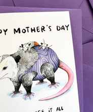 Load image into Gallery viewer, Possum Mom Mother&#39;s Day Card
