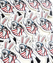 Load image into Gallery viewer, Bunny Scuba Diver Vinyl Die Cut Weatherproof Sticker

