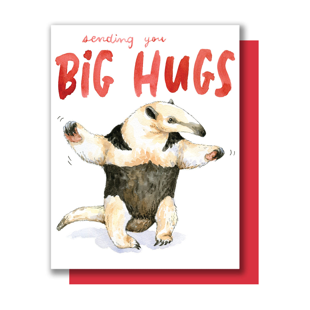 Sending You Big Hugs Tamandua Love Friendship Card