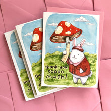 Load image into Gallery viewer, Thank You Soooo Mush Mushroom Bunny Thank You Card
