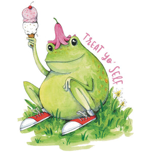 Treat Yo' Self Frog sticker
