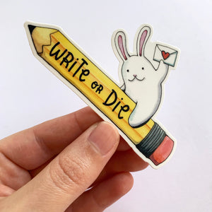 Write Or Die Vinyl Die Cut Weatherproof Sticker