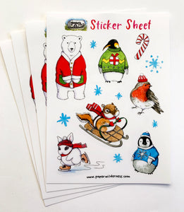 Winter Animals Sticker Sheet