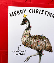 Load image into Gallery viewer, Merry Christmas TreEmu Emu Holiday Christmas Card
