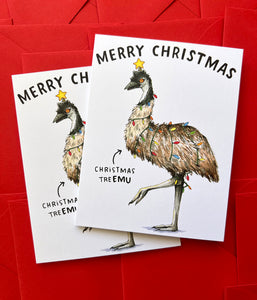 Merry Christmas TreEmu Emu Holiday Christmas Card