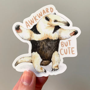 Awkward But Cute Tamandua Vinyl Die Cut Weatherproof Sticker