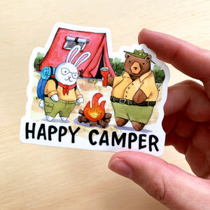 Happy Camper Vinyl Die Cut Weatherproof Sticker
