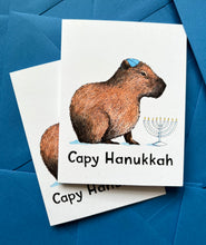 Load image into Gallery viewer, Happy Capy Capybara Hanukkah Card
