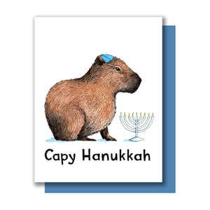 Happy Capy Capybara Hanukkah Card