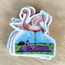 Load image into Gallery viewer, Flamingo Yogi Vinyl Die Cut Weatherproof Sticker
