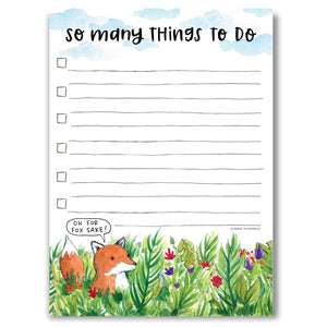 Fox Notepad For Fox Sake Checklist To Do List Notes