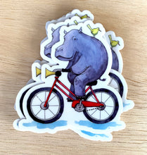 Load image into Gallery viewer, Hippo Biker Vinyl Die Cut Weatherproof Sticker
