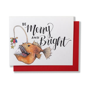 Be Merry And Bright Anglerfish Christmas Card