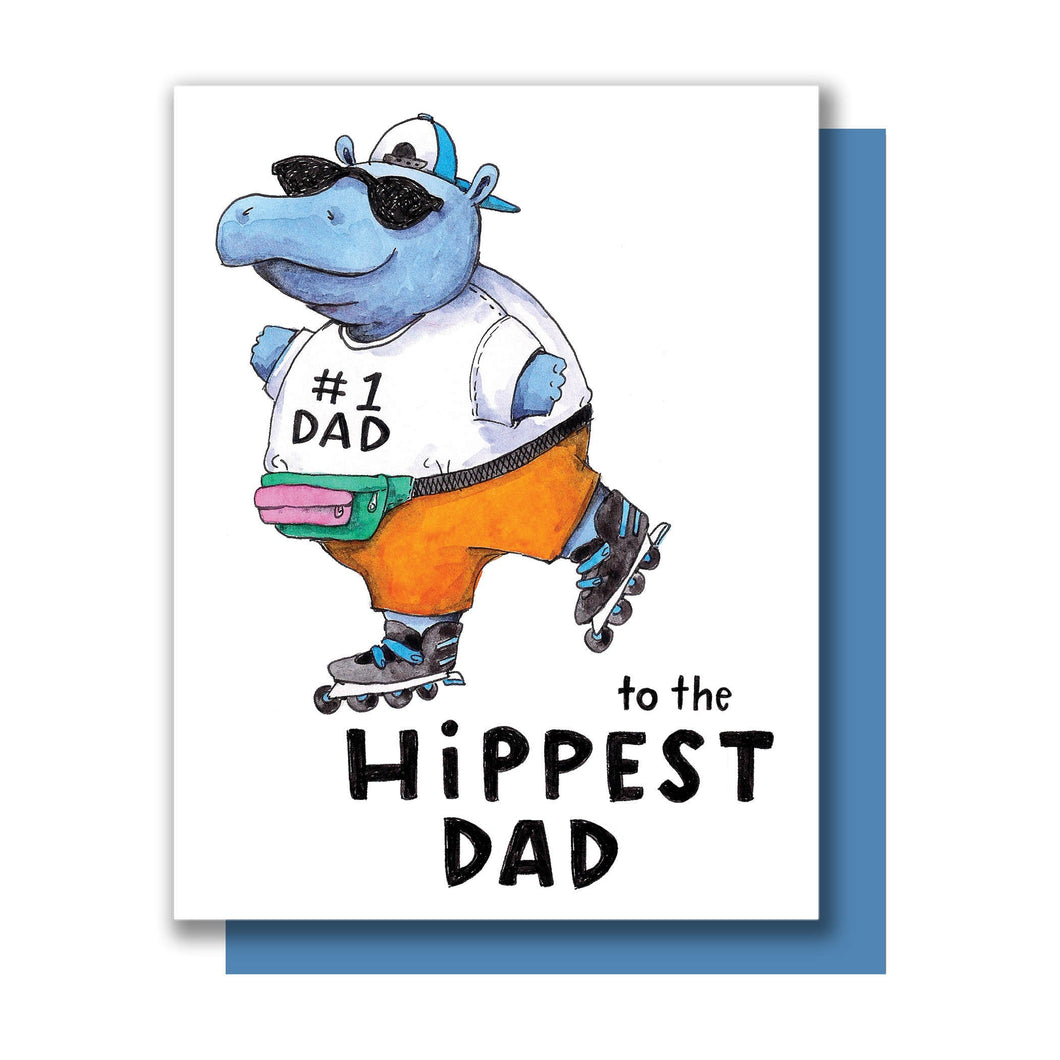 To The Hippest Dad Hippo Hip Happy Father's Day Card