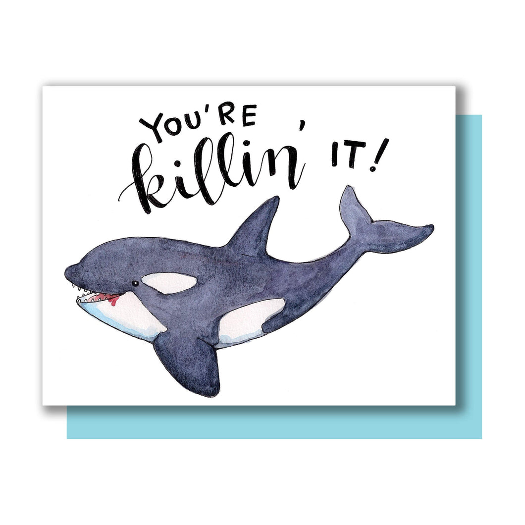 You're Killing It Killer Whale Killin' It Congrats Graduation Card