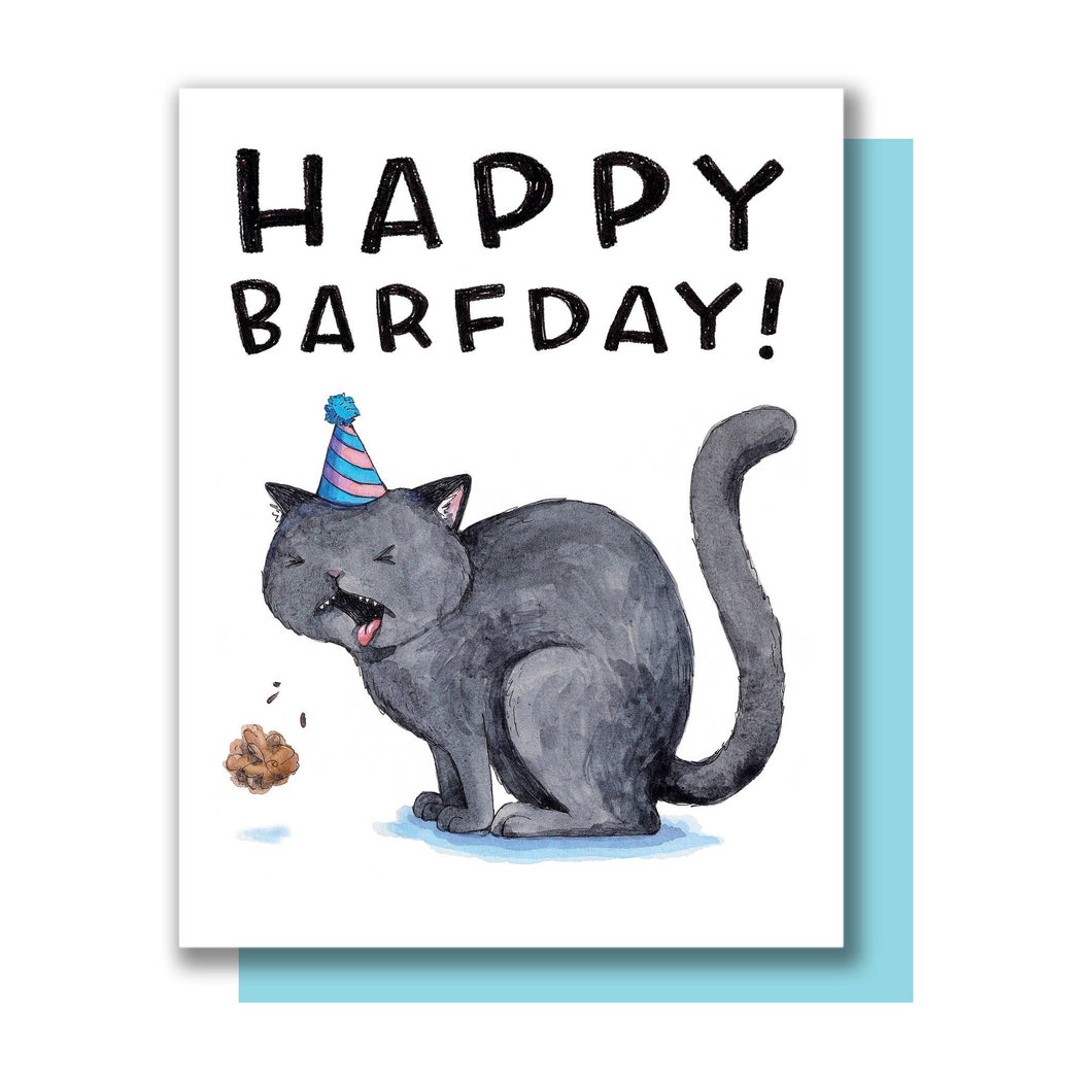 Happy Barfday Happy Birthday Cat Barf Card