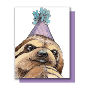 Party Sloth Happy Birthday Celebration Card