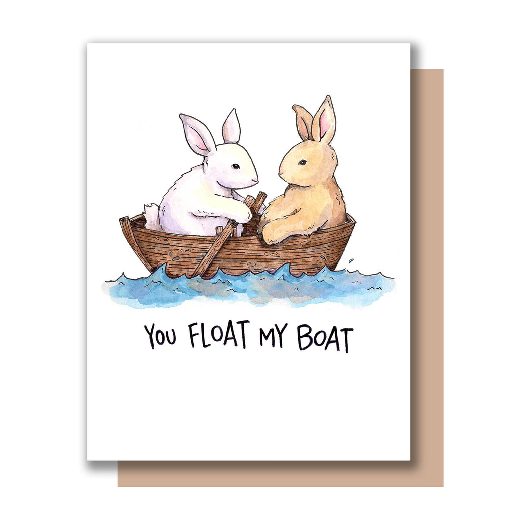 You Float My Boat Bunnies Card