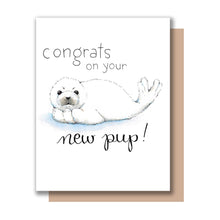 Load image into Gallery viewer, Congrats On Your New Pup Seal Pup New Baby Card
