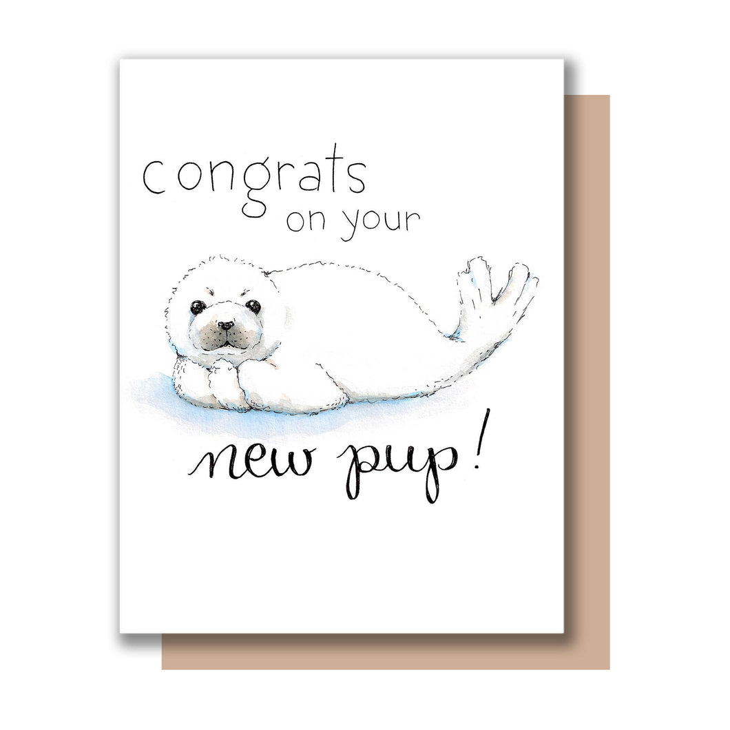 Congrats On Your New Pup Seal Pup New Baby Card