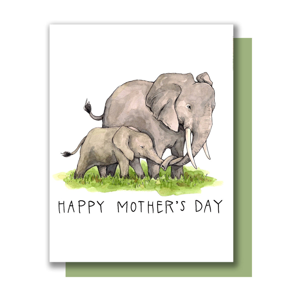 Happy Mother's Day Mom And Baby Elephant Mother's Day Card